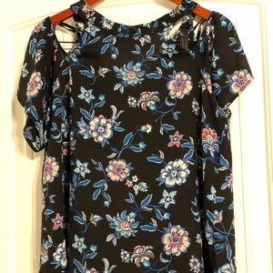 Lily White Cold Shoulder Blouse: Medium